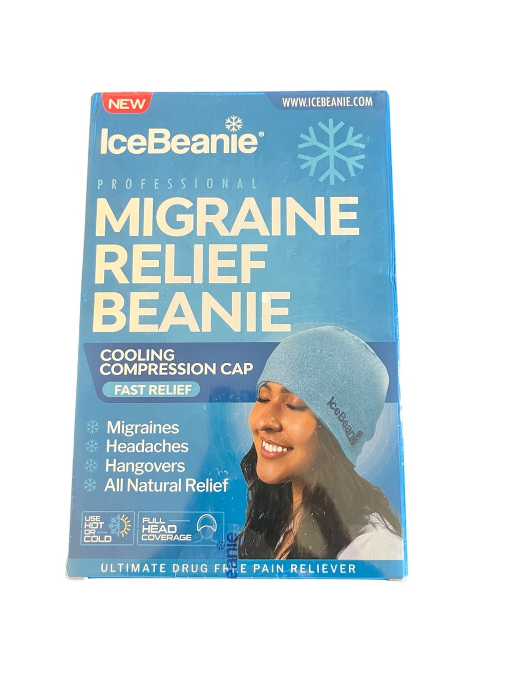 Migraine Relief Beanie - Blue Cooling Compression Cap